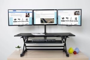 Size of triple monitor desk