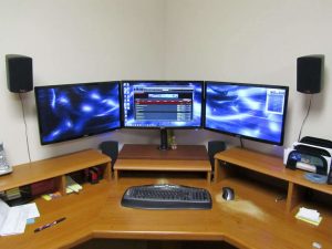 storage of monitor desk