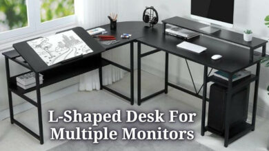 L-Shaped Desk For Multiple Monitors